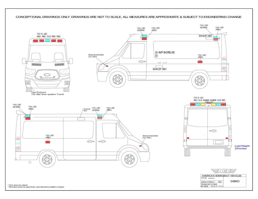 2023 AEV Traumahawk Type II, Transit, Mid-Roof, Ambulance 23SF31278MG